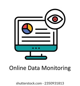 Online Data Monitoring Filled Outline Icon Design illustration. Product Management Symbol on White background EPS 10 File