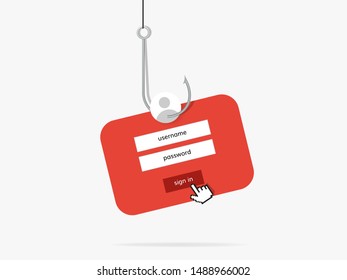 Online data phishing fraud . Password steal concept .