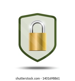 Online data protection shield and abstract with computer technology