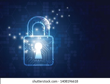 Online data protection shield and abstract with computer technology