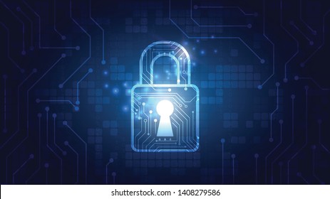 Online data protection shield and abstract with computer technology