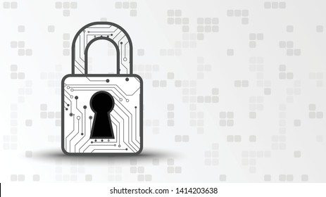 Online data protection shield and abstract with computer technology