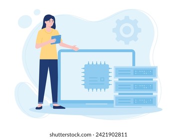 online database  big data storage  information base  computer application trending concept flat illustration