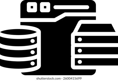 Online Database Icon Glyph Vector Illustration