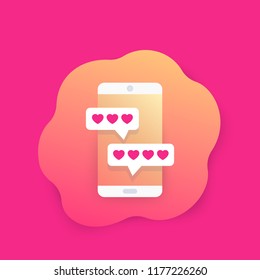 Online Dating App And Chat, Vector Icon