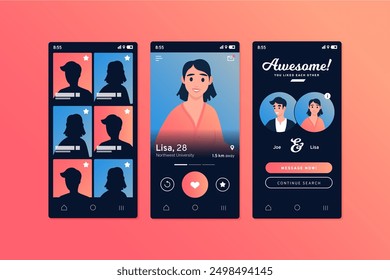 Online dating app concept vector design in eps 10