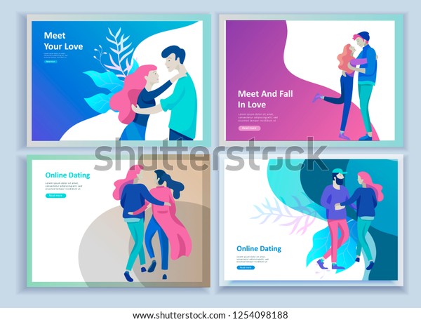 Online Dating Concept App Login Page Stock Vector Royalty Free 1254098188