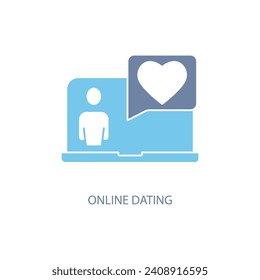online dating concept line icon. Simple element illustration. online dating concept outline symbol design.