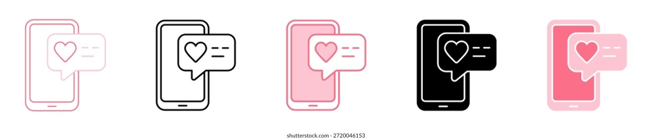 Online-Dating-SymbolSammlung mehrerer Stile festlegen