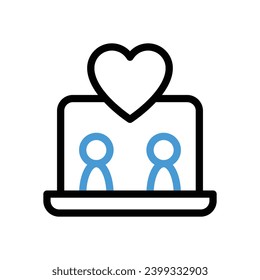 Icono de citas en línea ilustración de material vectorial