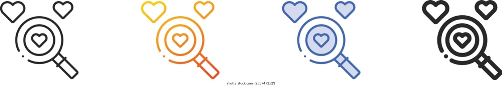 online dating icon.Thin Linear, Gradient, Blue Stroke and bold Style Design Isolated On White Background