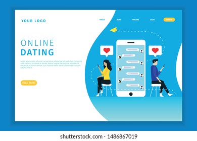 Online dating illustration landing page. Online dating illustration illustrations can be used for websites, landing pages, UI, mobile applications, posters, banners