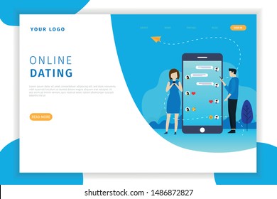 Online dating illustration landing page. Online dating illustration illustrations can be used for websites, landing pages, UI, mobile applications, posters, banners