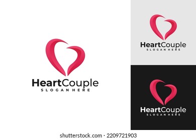 online dating logo concept, heart design vector template