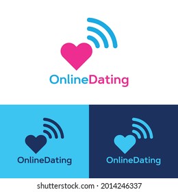 Symbol für Online-Dating-Logos Herzform in Vektorvorlage.
