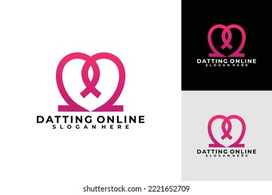 Online-Dating-Logo-Vektordesign-Vorlage