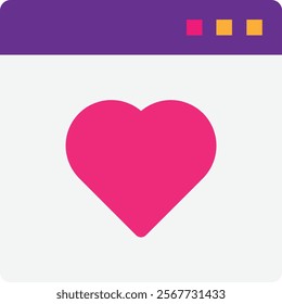 Online Dating Love Icon Vector Flat Illustration