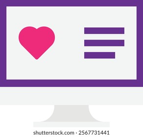 Online Dating Love Icon Vector Flat Illustration
