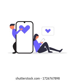 Online dating. Perfect for covers, brochures, posters, books, banners, leaflets, landing pages, social media content.
