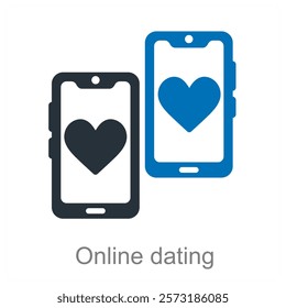 Online Dating and profile icon concept