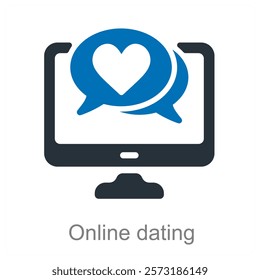 Online Dating and profile icon concept