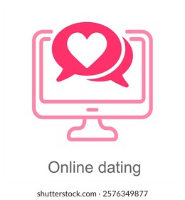 Online Dating and profile icon concept