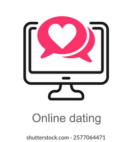 Online Dating and profile icon concept