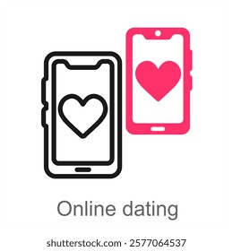 Online Dating and profile icon concept