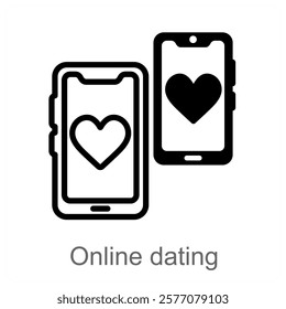 Online Dating and profile icon concept