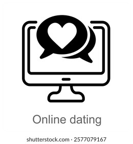 Online Dating and profile icon concept