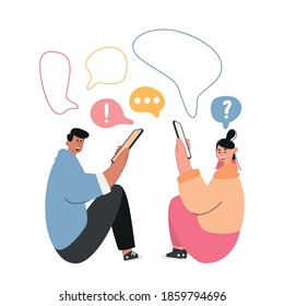 online Dating service. Hands holding a smartphone. Modern youth is looking for a mate. The concept of social networks, virtual communication relationships.