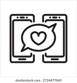 online dating simple line icon