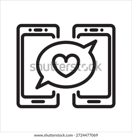 online dating simple line icon