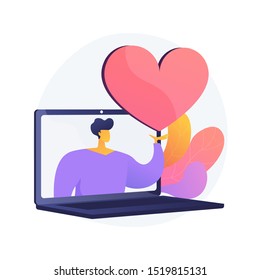 Online dating website, internet date. Romantic present, valentine day, february 14 congratulation. Social media feedback, like, modern love. Vector isolated concept metaphor illustration