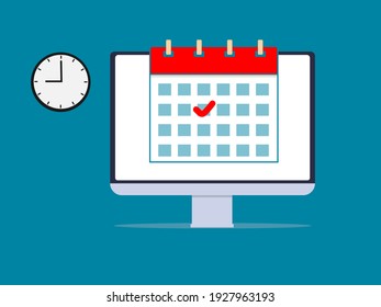 Online Deadline Calendar Date Vector Illustration Concept