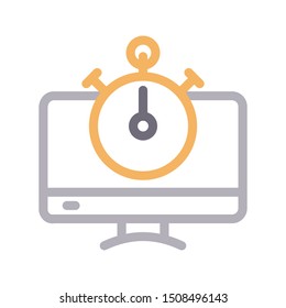 online deadline thin line vector icon