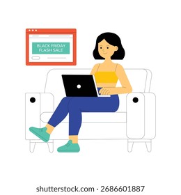 Online-Angebot Flat Vector Illustration 