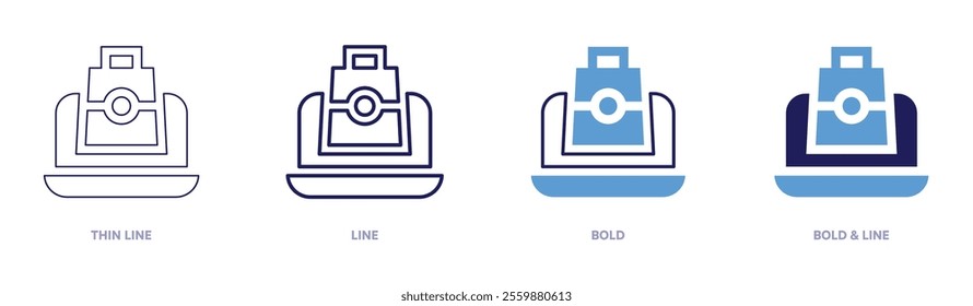 Online deals icon in 4 different styles. Thin Line, Line, Bold, and Bold Line. Duotone style. Editable stroke.