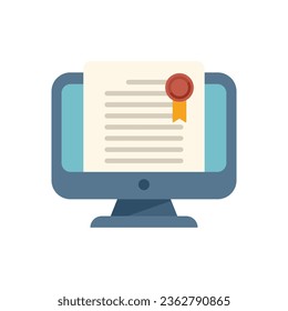 Online degree icon flat vector. Education diploma. Study college isolated