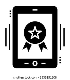Online degree icon in glyph vector