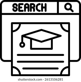 Online Degree Line Vector Icon Design