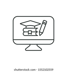 online degree - minimal line web icon. simple vector illustration. concept for infographic, website or app.