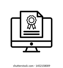online degree thin line vector icon