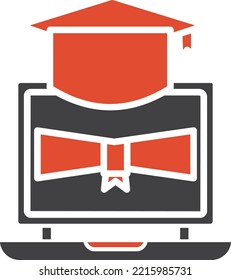 online degree Vector icon which is suitable for commercial work and easily modify or edit it

