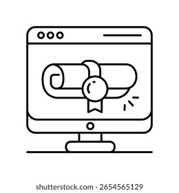 Ícone de estilo de ilustração de contorno de Vetor de Grau Online. Arquivo EPS 10