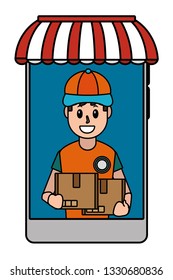 online delivery cartoon