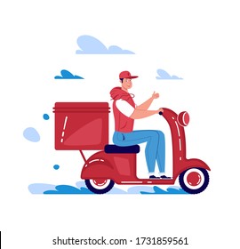Online Delivery Concept. Fast home and office delivery. Vector. Illustration. Cartoon style.