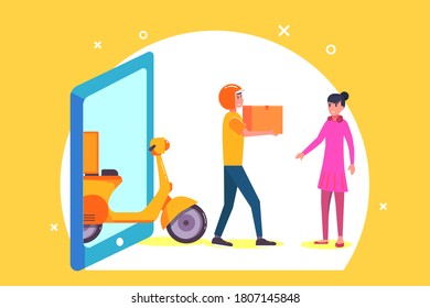Online-Lieferkonzept. Flachbildgrafik
