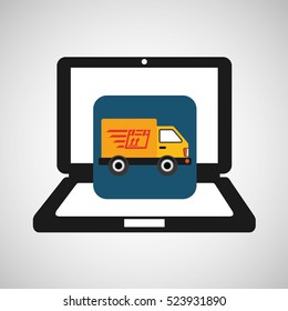 online delivery concept truck fast delivery vector illustration eps 10