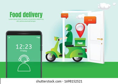 online delivery to the door concept, order tracking,Logistics and delivery Vector. illustration